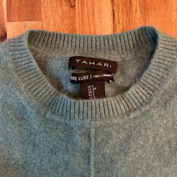 Tahari Teal Cashmere Sweater - Picture 4 of 8